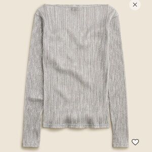 NWT J.Crew Sheer Metallic Boatneck Top